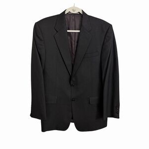 Hickey Freeman Blazer 41R Black Loro Piana Super 130s Wool Madison Suit Jacket